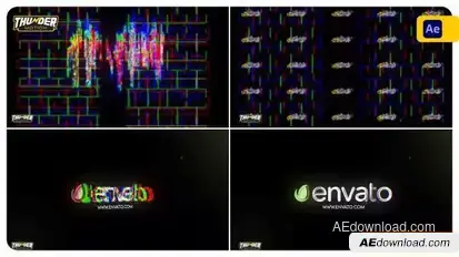 Shining Glitch Logo Reveal Logo Stings template preview