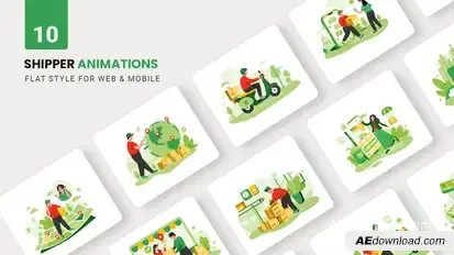 Shipper Packing Animations - Flat Concept Product Promo template preview