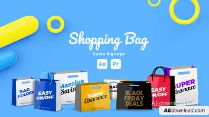 Shopping Bag Sale Signage Titles template preview