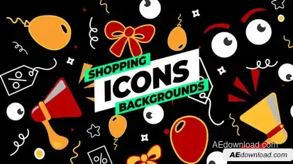 Shopping Icons Backgrounds Elements template preview