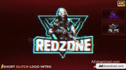 Short Glitch Logo Intro Logo Stings template preview