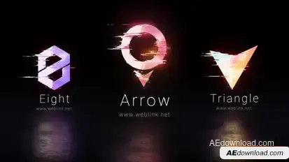 Short Rotating Glitch Logo Logo Stings template preview