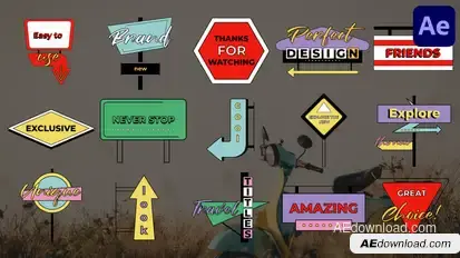 Signs and Pointers Titles for After Effects Titles template preview