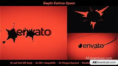 Simple Cartoon Opener Logo Stings template preview