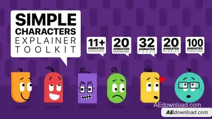 Simple Characters Explainer Toolkit Product Promo template preview