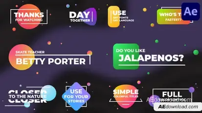 Simple Colorful Titles for After Effects Titles template preview