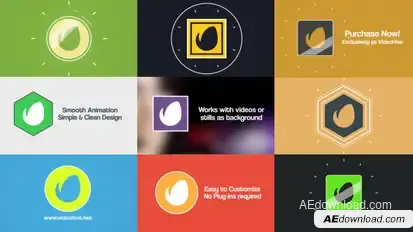 Simple Flat Logo Reveal Pack Video Displays template preview
