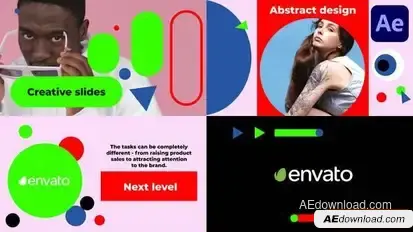 Simple Geometry Typography Slideshow for After Effects Openers template preview