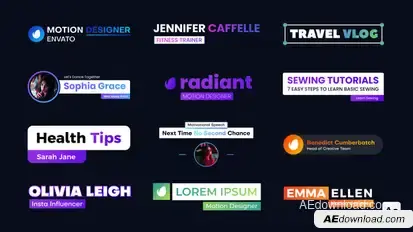 Simple Gradient Name Tag Lower Third Elements template preview