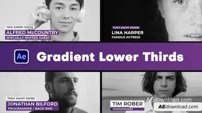 Simple Gradient Lower Thirds Elements template preview