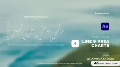 Simple Line & Area Charts Infographics template preview