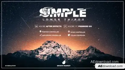 Simple Lower Thirds Titles template preview