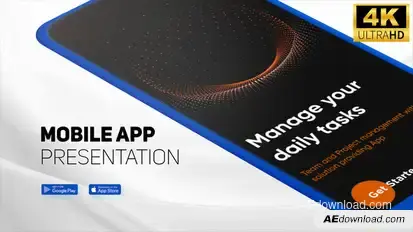 Simple Mobile Application Product Promo template preview
