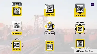 Simple QR Code After Effects Video Displays template preview