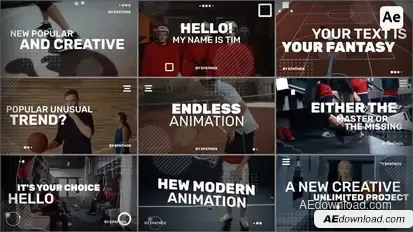 Simple Slides | AE Titles template preview