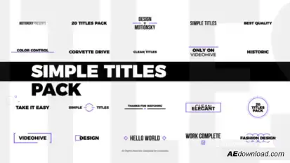 Simple Titles Pack Titles template preview