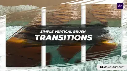 Simple Vertical Brush Transitions After Effects Elements template preview