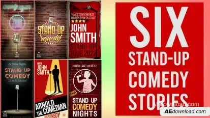 Six Stand-Up Comedy Stories broadcast-packages template preview