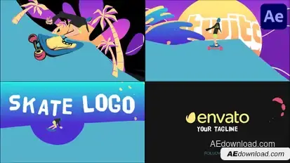 Skate Logo Opener for After Effects Logo Stings template preview