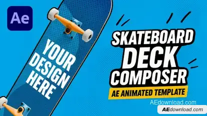 Skateboard Deck AE Template – 4 Animations - Custom Deck Creator Product Promo template preview