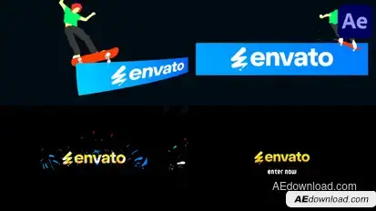 Skateboard Trick Logo Reveal for After Effects Logo Stings template preview