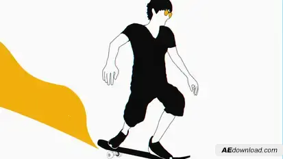 Skateboarder Logo Reveal Logo Stings template preview