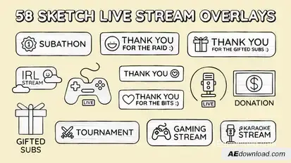 Sketch Live Stream Overlays Elements template preview