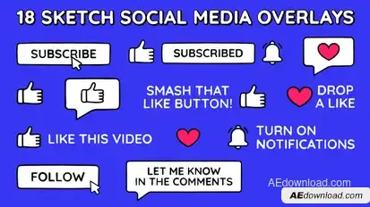 Sketch Social Media Overlays Elements template preview