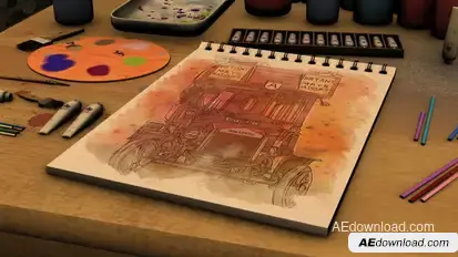 Sketchbook Slideshow Video Displays template preview