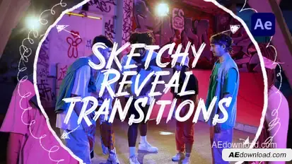 Sketchy Reveal Transitions Elements template preview