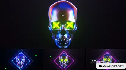  Skull Glitch Logo Reveal Logo Stings template preview
