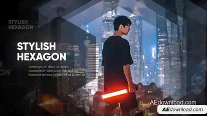 Slideshow - Stylish Hexagon Video Displays template preview