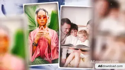 Slideshow memories of my family Video Displays template preview