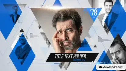 Slideshow Triangle Video Displays template preview