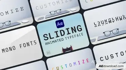 Sliding Animated Typeface For After Effects Elements template preview