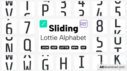 Sliding Lottie Alphabet Elements template preview