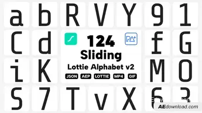 Sliding Lottie Alphabet V2 Elements template preview