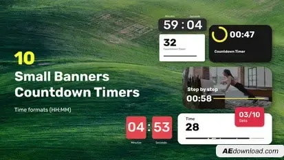 Small Banners Countdown Timers Elements template preview