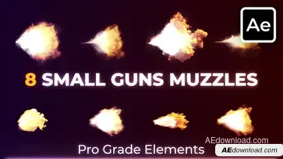 Small Guns Gunfire Muzzle Flashes Elements template preview