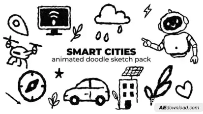 Smart Cities - Animated Doodle Sketch Pack Elements template preview