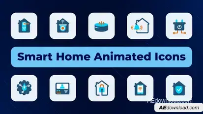 Smart Home Animated Icons Elements template preview