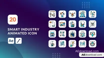 Smart Industry Animated Icons | After Effects Elements template preview