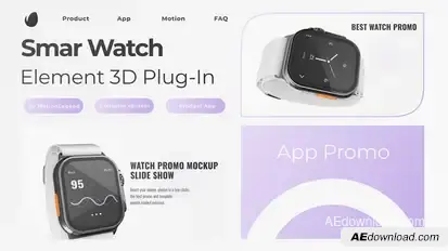 Smart Watch App Mocup 3D Product Promo template preview