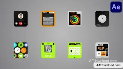 Smart Watch UI Titles for After Effects Titles template preview