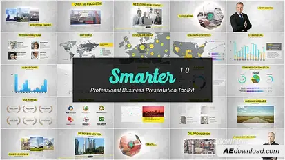 Presentation with Infographics Video Displays template preview