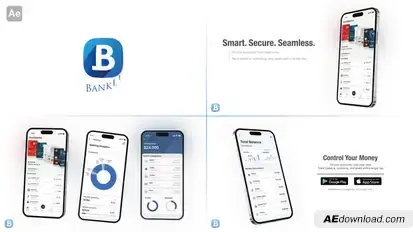 Smartphone App Promo Mockup – 3 Scenes Commercial After Effects Template Product Promo template preview