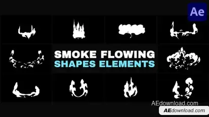 Smoke Flowing Shapes Elements | After Effects Elements template preview