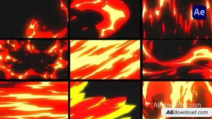 Smooth Fire hand-drawn Transitions [After Effects] Elements template preview