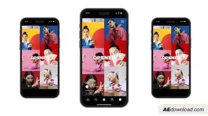 Smooth Instagram TikTok Multiscreen Opener | Split Screen Slideshow Openers template preview