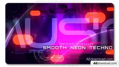 Smooth Techno Neon Slideshow Openers template preview